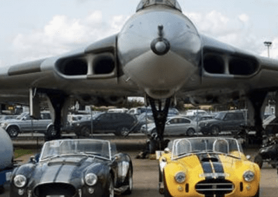 Cobra replicas at an airfield